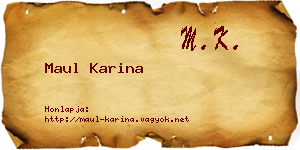 Maul Karina névjegykártya